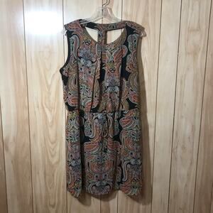 Enfocus Paisley Multicolor Round Neck Sleeveless A-Line Mini Women Dress 16W